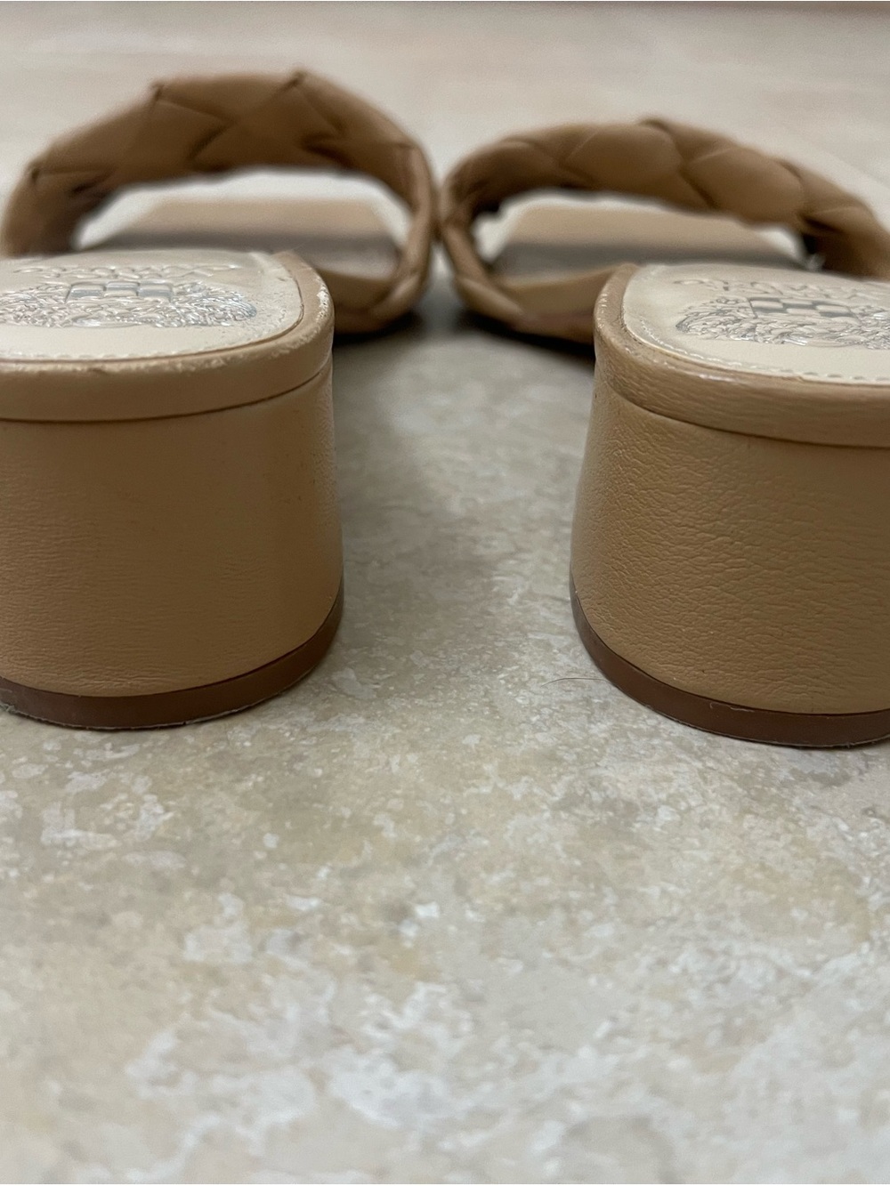 Vince Camuto Tan Braided Leather Slide Sandals 9.5 - Picture 4 of 7